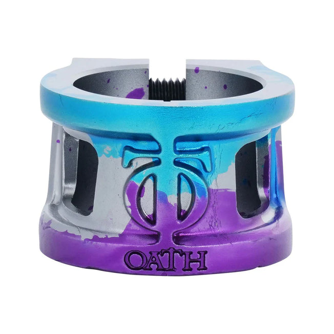 Oath Cage V2 Double Clamp - Blue / Purple / Titanium