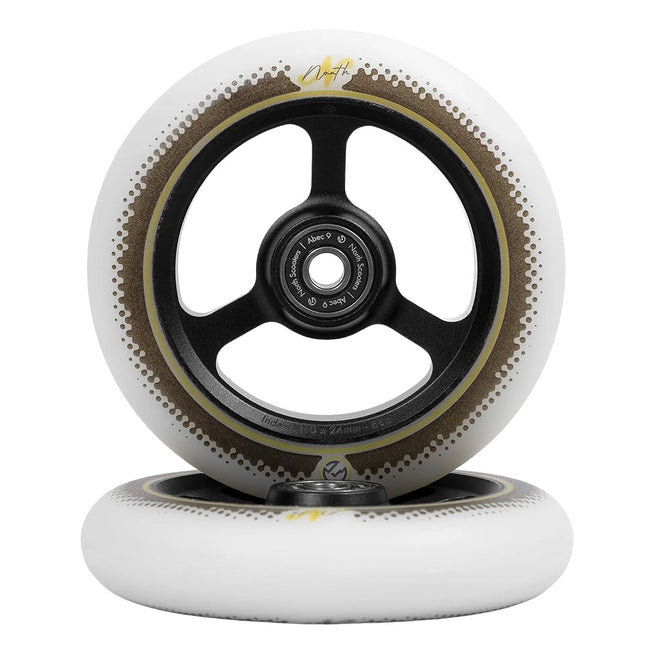 North Index G5 Scooter Wheels - 110mm - Black / White - Pair