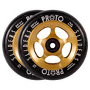 Proto Slider Spoked Wheels - 110mm - Black on Gold - Pair