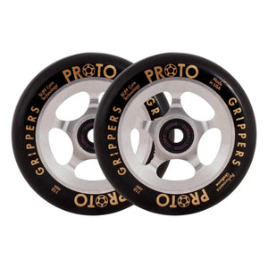 Proto Gripper Spoked Wheels - 110mm - Black on Raw