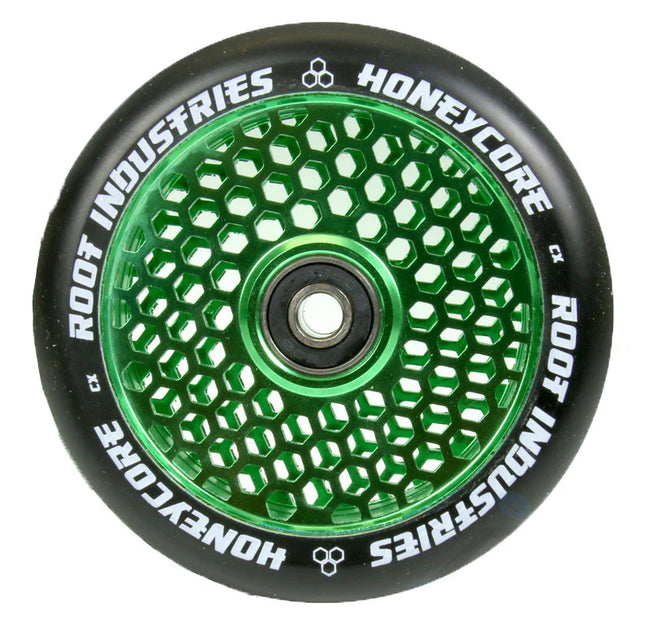 Root Honeycore Pro Scooter Wheels - 110mm - Black on Green - Pair