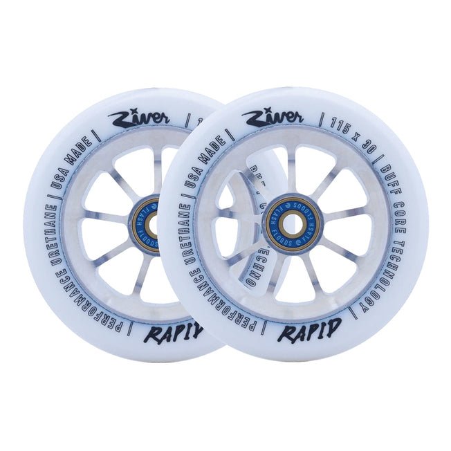River Rapids Scooter Wheels - 115mm - Blizzard - Pair