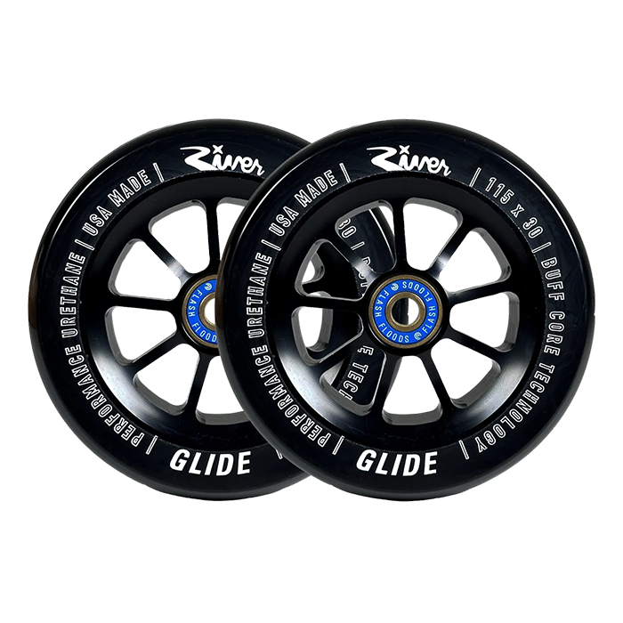 River 115 Glide Wheel - 115mm - Shadow - Pair - Wheels - Dogg Scooters