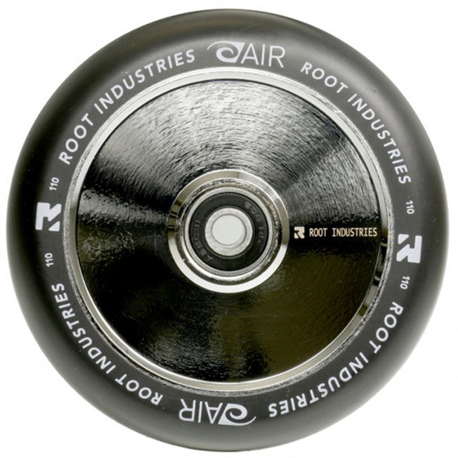 Root Air Pro Scooter Wheels - 110mm - Black on Chrome - Pair