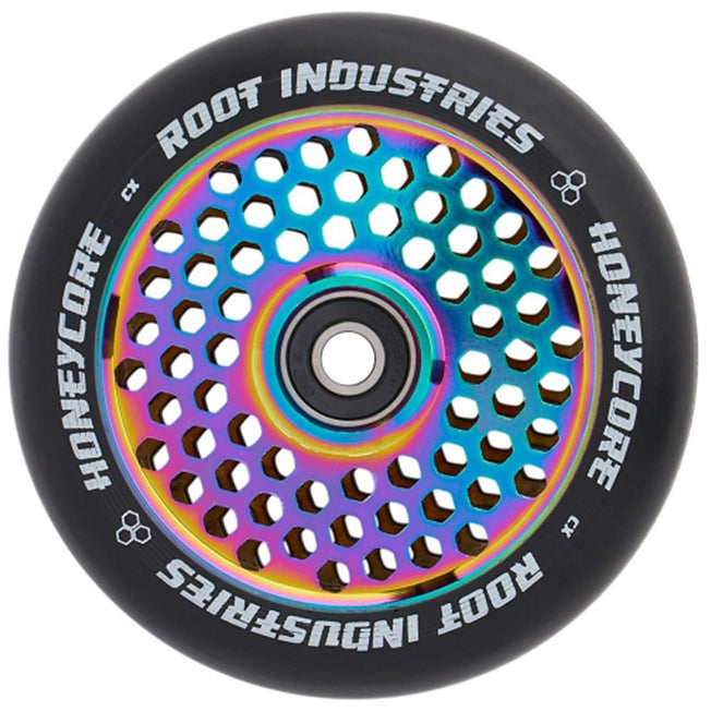Root Honeycore Wheel - 110mm - Black on Oil Slick - Pair - Wheels ...