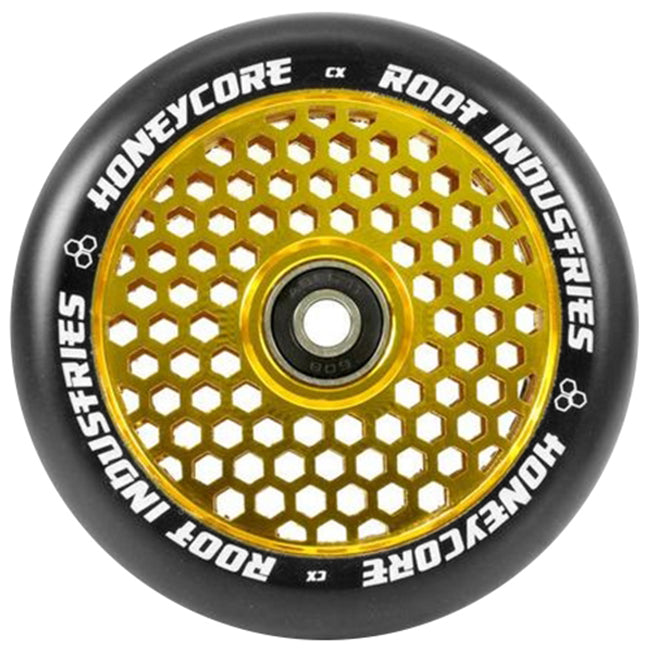 Root Honeycore Pro Scooter Wheels - 110mm - Black on Gold - Pair