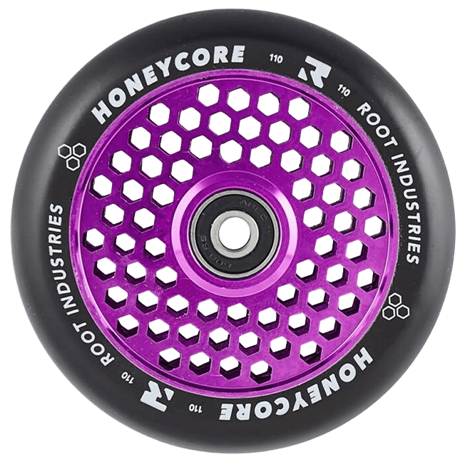 Root Honeycore Pro Scooter Wheels - 110mm - Black on Purple - Pair
