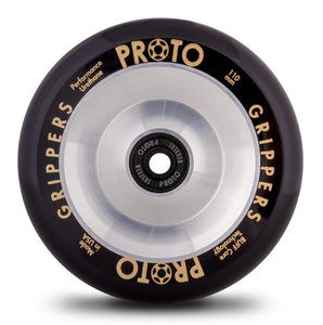 Proto Gripper Fullcore Wheels - 110mm - Black on Silver - Pair