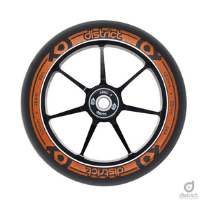 District Scooters 120mmx28mm Dual Width Core W120 Wheel - Black / Orange